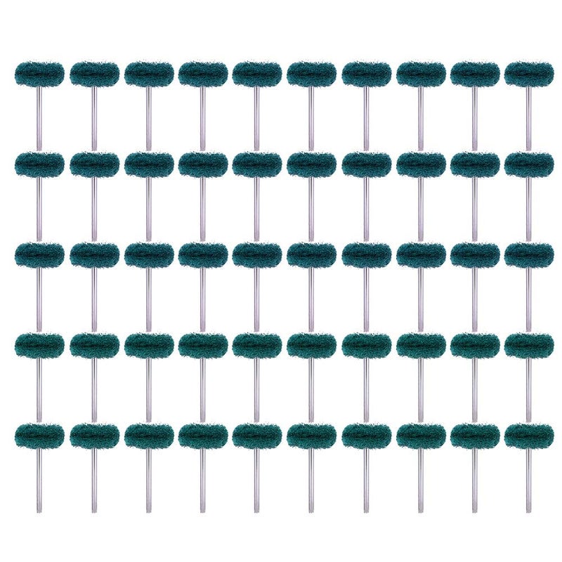 Rocaris 1" (25mm) Green 150 Grit Abrasive Buffing Polishing Wheels Burr for Rotary Tools-1/8(3mm) Shank Pack of 50Pcs - Image 1